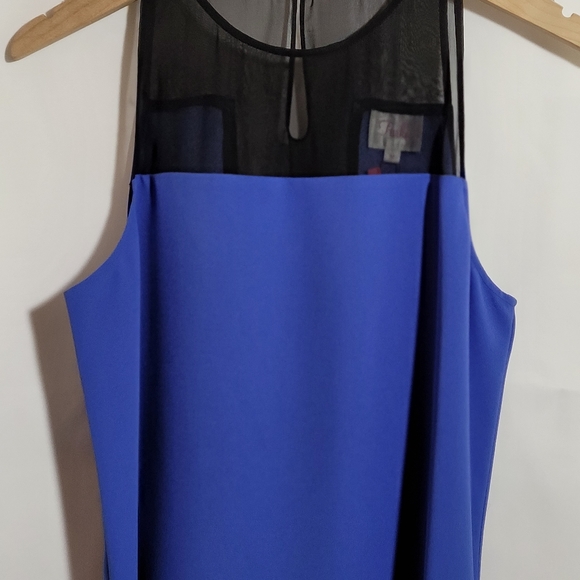 PARKER Sheer Panel Dress - Marine Blue - Picture 2 of 11